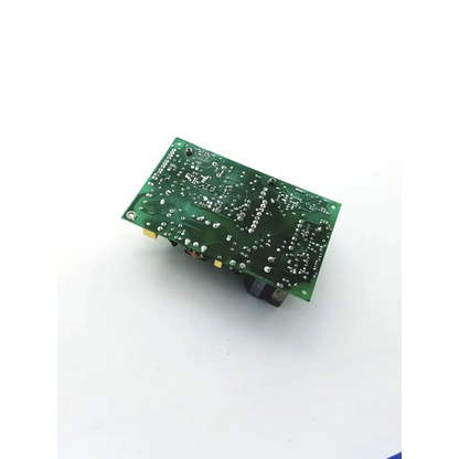Green rectangular circuit board with black components and silver solder points for condor power supply gpc80p rev d