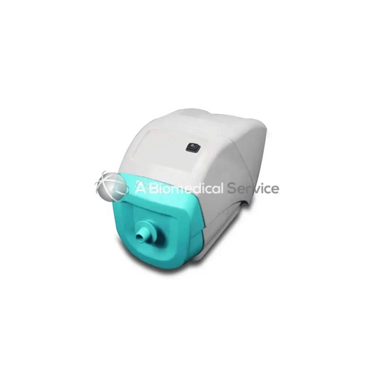 Conmed Aer Defense electrosurgical unit with a sleek white and teal plastic body and black power button on top