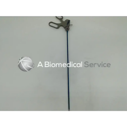 Conmed detachatip ii multi-use standard handle with metallic body and slender blue shaft surgical instrument