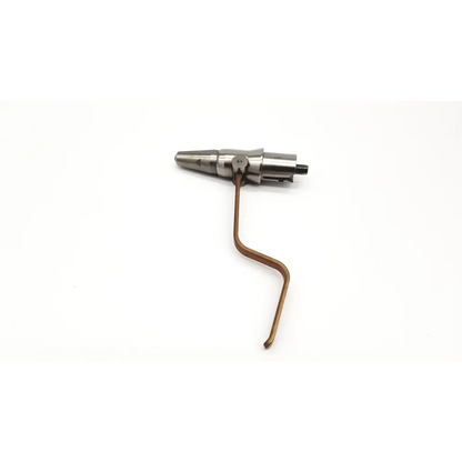 Silver metallic drill bit holder with curved copper handle for conmed-hall powerpro wire drvier attachment pro5028