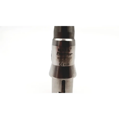 Silver-colored metal Conmed-Hall powerpro wire drvier attachment pro5028 with textured grip and engraved branding