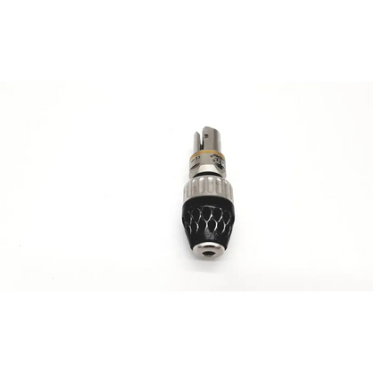 Black and silver conmed hall pro2250 powerpro keyless chuck with textured grip for secure drill bit holding
