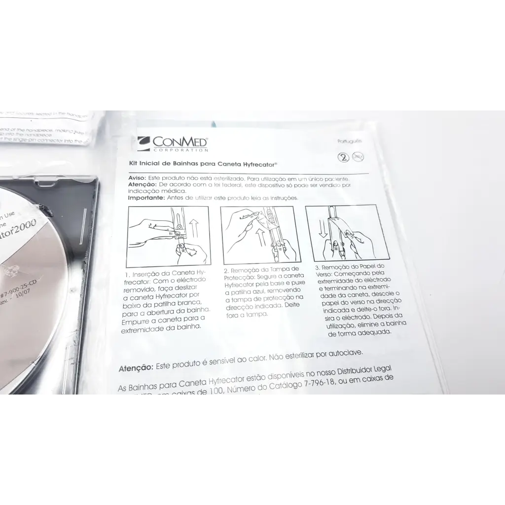 White paper instruction manual for conmed hyfrecator 2000 desiccator unit with push pencil handpiece and disposable tips