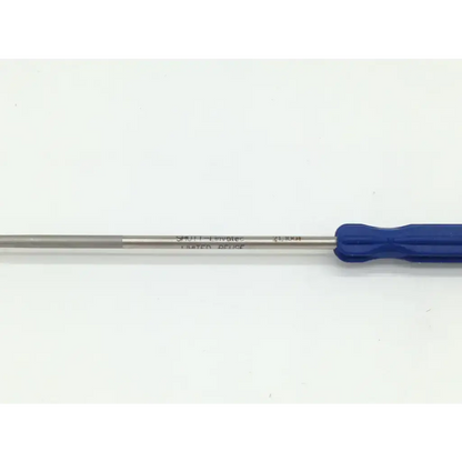 Blue-handled metallic screwdriver with engraved text for conmed linvatec spectrum ii tissue repair system