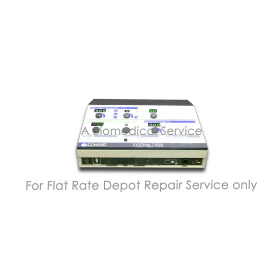 White and gray conmed system z500 medical equipment with digital displays and knobs for flat rate repair service