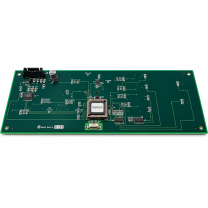 Green control interface circuit board pcb 140e51030 rev a with central brown s4qk0180 microchip and electronic components