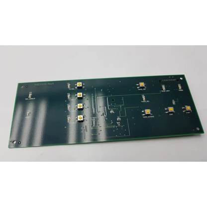 Green rectangular control interface circuit board pcb 140e51030 rev a with yellow leds and 540k00180 chip