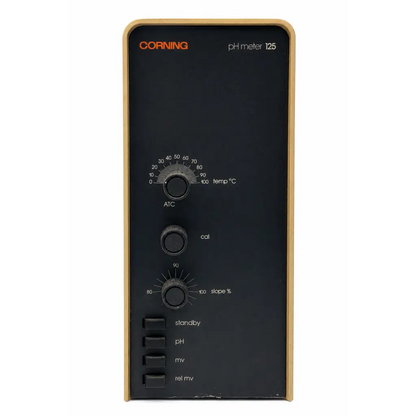 Black corning science products 125 benchtop ph mv meter with beige trim and three knobs biomed certified