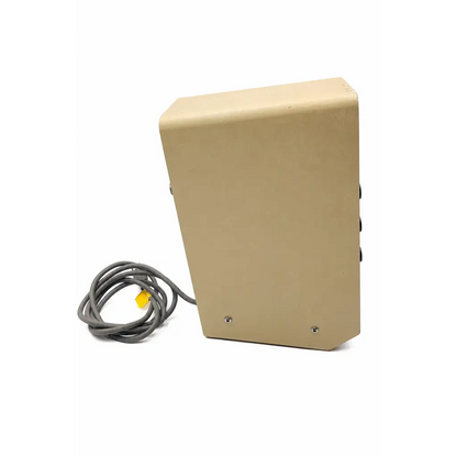 Beige rectangular corning science products 125 benchtop ph mV meter with coiled gray cable and yellow connector biomed certified