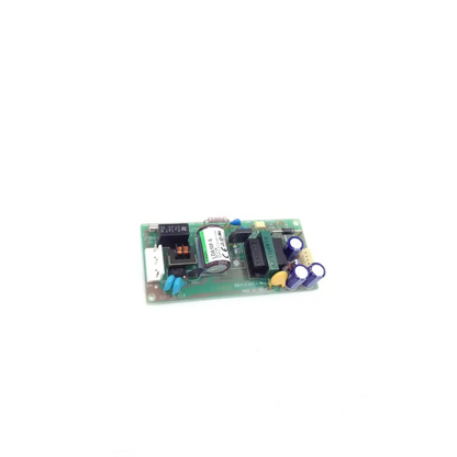 Green printed circuit board of cosel lda10f-5 power supply 5v2a with capacitors resistors and white connector for replacement parts and responsible electronics recycling