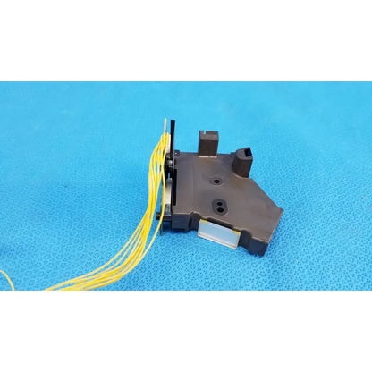 Black plastic optical sensor housing with yellow fiber optic cables for topcon trc-nw6s retinal camera