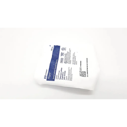 White sterile medical pouch with blue label and qr code for aowe section catheter in covidien argyle suction catheter tray