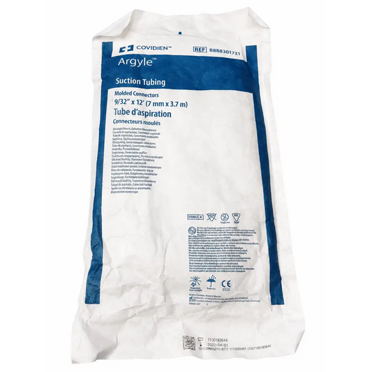 Covidien argyle suction tubing 9/32 in x 12 ft medical suction tubing in white and blue molded connectors bag