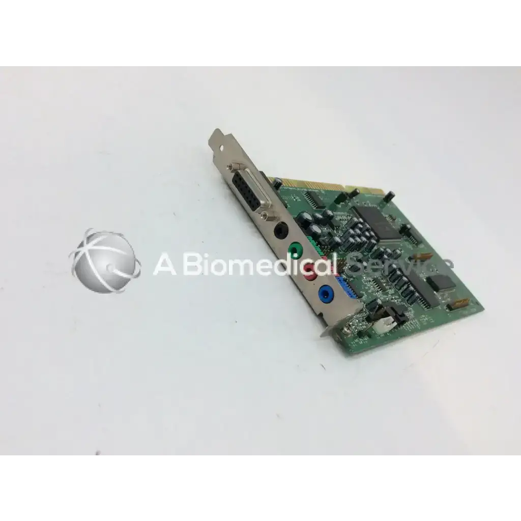 Green circuit board creative labs sound blaster awe64 ct4520 isa sound card with silver bracket and colored jacks