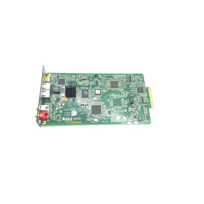 Green crestron dmc-c pa06811/se06811 pcb audio interface card with black and silver components for replacement parts and responsible electronics recycling
