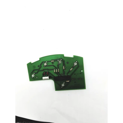 Green printed circuit board with silver soldered components and black integrated circuits for csi custom membrane keyboards ep 5104