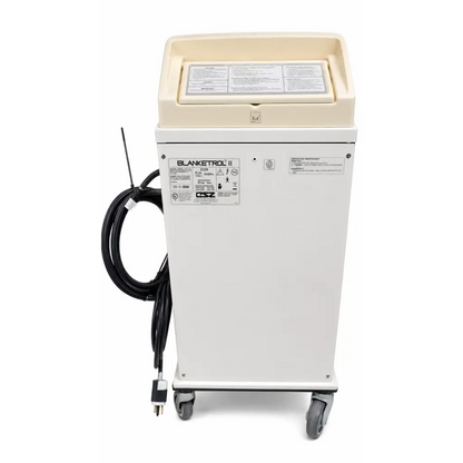White industrial-grade blanketrol ii 222s heating unit with beige top panel and casters for biomed certified patient temperature management