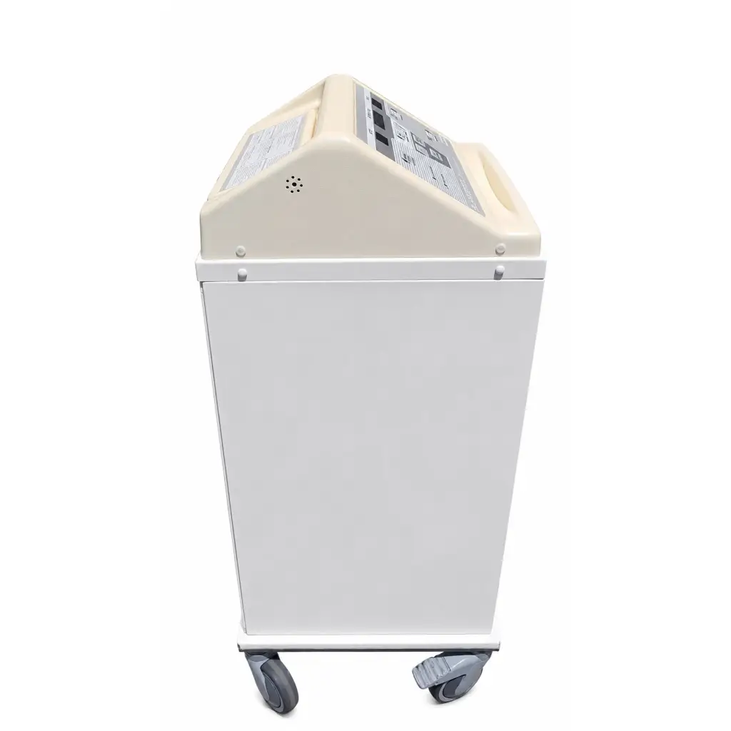 Cream-colored biomed certified blanketrol ii 222s patient temperature management system with gray caster wheels
