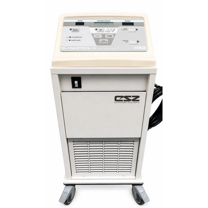 Beige biomed certified blanketrol ii 222s patient temperature management system with control panel and wheels