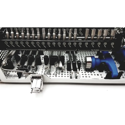 Organized ctl total spin ref mks1031 metal tool kit with labeled hex drivers and sockets in perforated tray missing pieces item=313