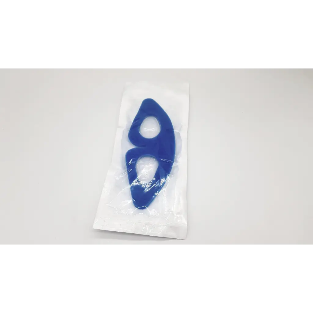 Blue silicone curaplex eye guard adult adhesive dental impression tray in clear plastic packaging for guard adult use