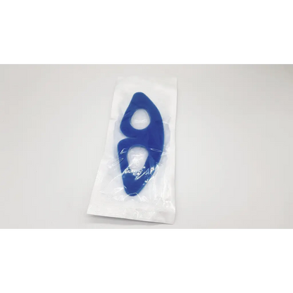 Blue silicone curaplex eye guard adult adhesive dental impression tray in clear plastic packaging for guard adult use
