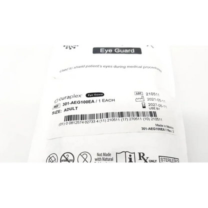White packaged curaplex eye guard adult adhesive for eye protection with soft material and single use design