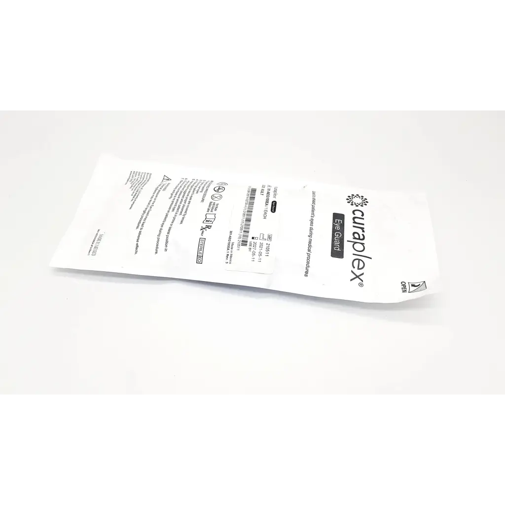 White paper packaging for curaplex eye guard adult adhesive eye guard adult 1 ea with protective use-case
