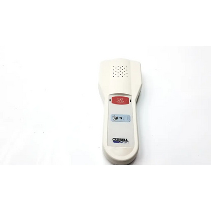 Cream-colored plastic curbell 31802-002 hospital pillow speaker with red and blue tv and radiation buttons