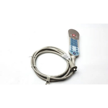 Gray coiled pillow speaker nurse remote with blue buttons and tv logo for curbell 350200 g nurse call system
