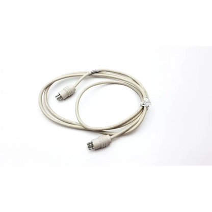 Beige coiled communication jumper cable with two identical multi-pin connectors curbell ju72-060 model