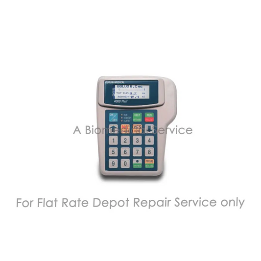 Beige and blue handheld curlin 4000 plus infusion pump with digital display and keypad for medical equipment repair service