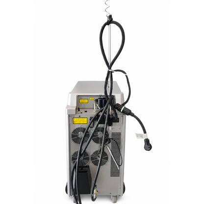 Silver cynosure cynergy dual-wavelength laser system with black cables and cooling fans biomed certified industrial machine