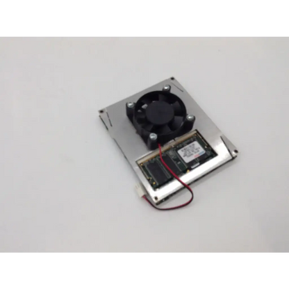 Silver dane elec sp133-064323jg mechanical hard drive with black cooling fan and visible internal circuitry
