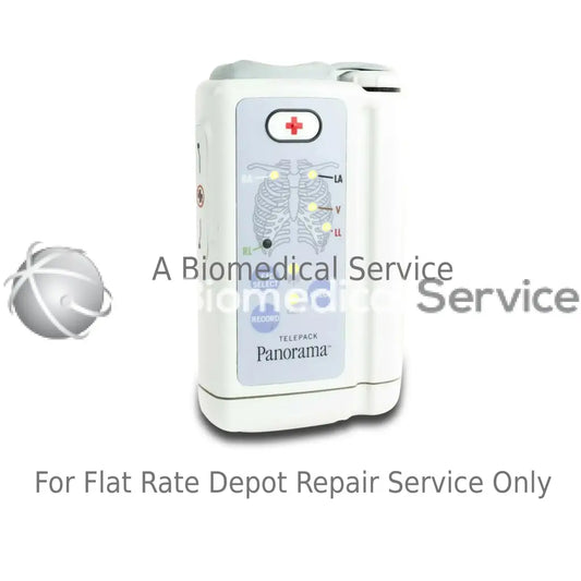 White plastic datascope panorama 608 telemetry transmitter with red cross button and chest diagram for repair service