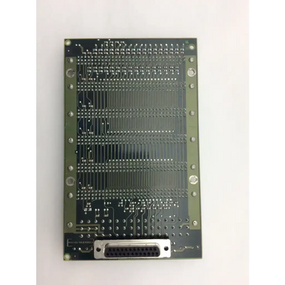 Black datex-engstom fc 4f 886103-1 cpu motherboard with silver solder points and metallic d-sub connector bottom view