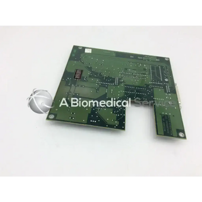 Green printed circuit board with u-shaped cutout and components for datex-engstrom lcd interface dl 4f 895230
