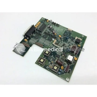Green printed circuit board with electronic components and connectors for datex-engstrom lcd interface dl 4f 895230