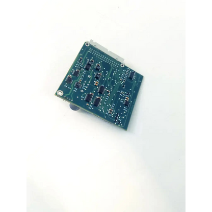 Green rectangular circuit board with black integrated circuits and silver solder points for datex-engstrom bbcb2-12 22523sm