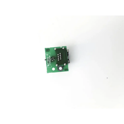 Green rectangular datex fm network connector board unit dm1011329-01 with silver soldered components and black connectors