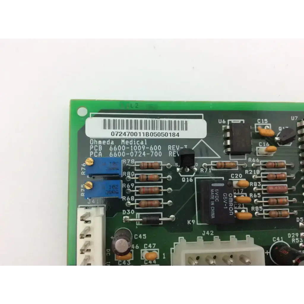 Datex Ohmeda 6600-1009-600 Rev-3 PCB 6600-0724-700 PCA Rev