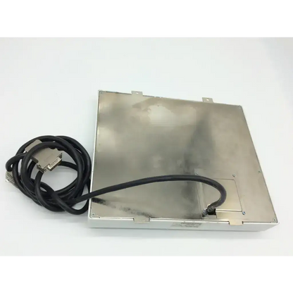 Silver metallic datex-ohmeda d-lcc10w flat panel lcd device with coiled black cable attached