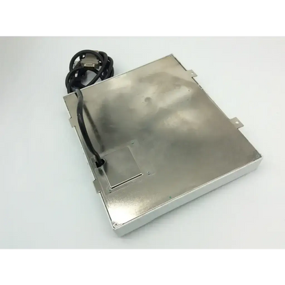Silver metallic rectangular Datex-Ohmeda d-lcc10w electronic module with black coiled cable for flat panel lcd use