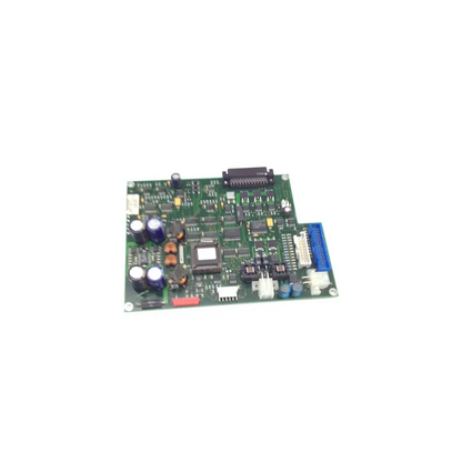 Green printed circuit board with blue capacitors and black connectors in datex-ohmeda mc-ff-8003489 ml030 bbca1-6 127231nj