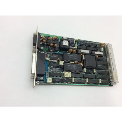 Green circuit board with black integrated circuits and orange capacitors for ohmeda s5 monitor fc4f video display board
