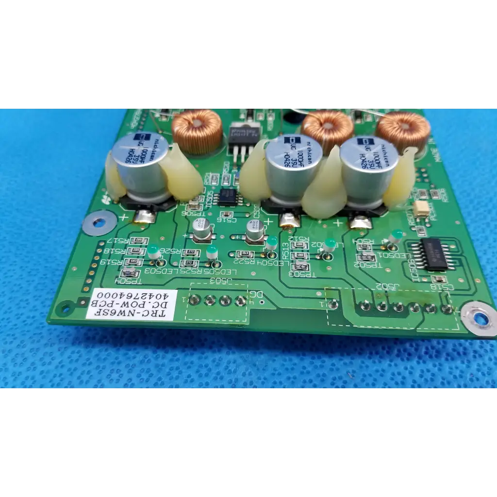 Green main power circuit board with silver capacitors and copper inductors for topcon trc-nw6sf retinal camera