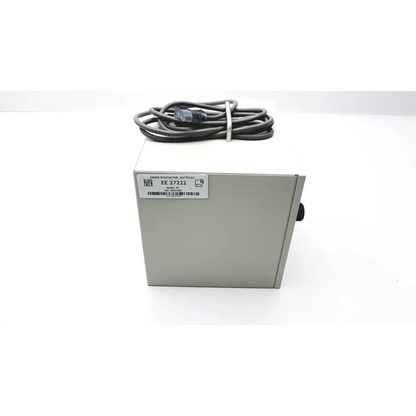 Silver metallic delasco model ev smoke evacuator 09ev065 with coiled black cable labeled smei evaporator satteyac ee 2722z