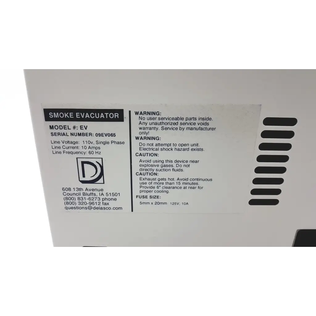 Load image into Gallery viewer, Delasco Model EV Smoke Evacuator 09EV065 - Medical parts