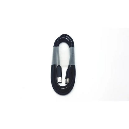 Black dell 5kl2e22501 usb a to b male printer cable neatly coiled with clear plastic band for organized use