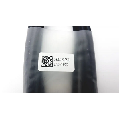 Black and white cylindrical dell 5kl2e22501 usb a to b male printer scanner cable wrapped in clear plastic with label